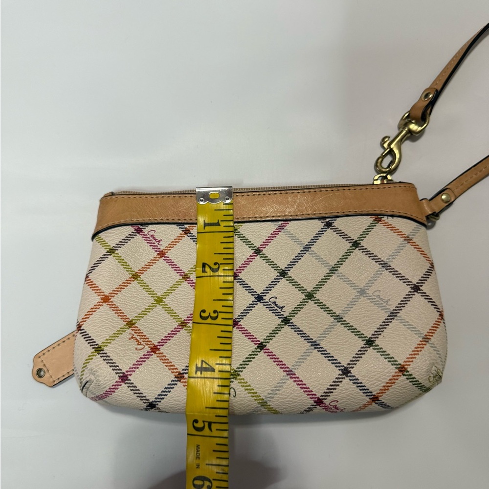 Coach Peyton Tattersall Multicolor Plaid Wristlet with leather trim - medium - Picture 10 of 16